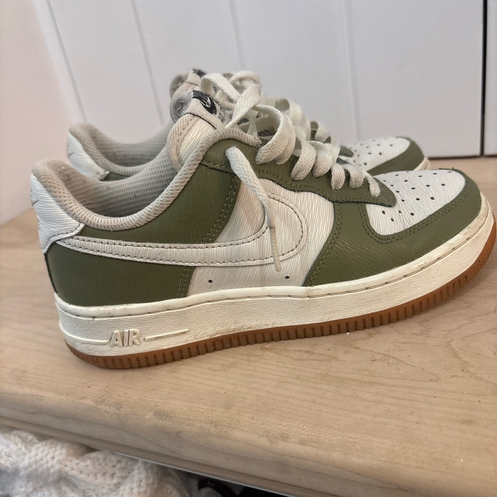Nike Air Force 1 Olive and White Shoes